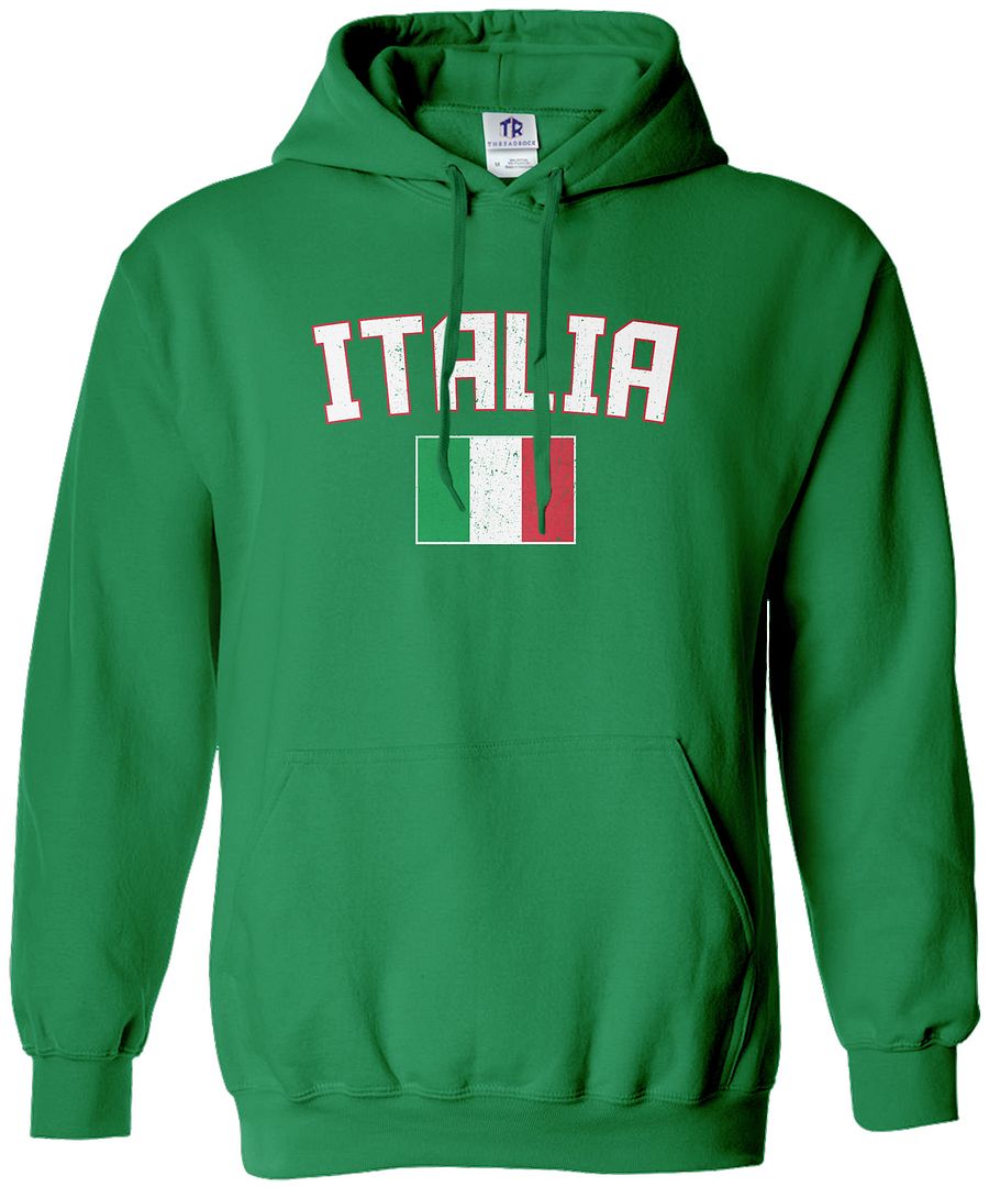 Threadrock Men's Italia Flag Hoodie Sweatshirt italy rome italian soccer eBay